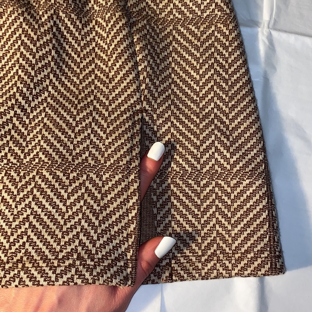 Topshop Brown/Creme Skirt - Picture 3 of 5